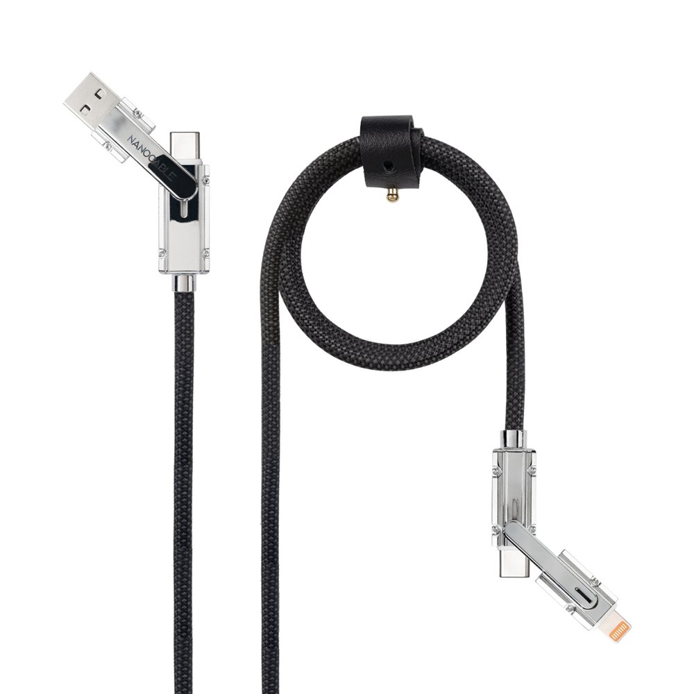 nanocable 10.01.2602 cable usb 2 m usb a/usb c usb c/lightning negro, gris
