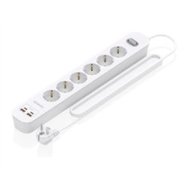 regleta aisens 6 tomas 2xusb-c 2xusb-a (asps-2a2c16-w)