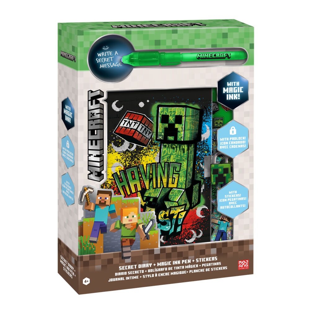diario + boligrafo magico minecraft