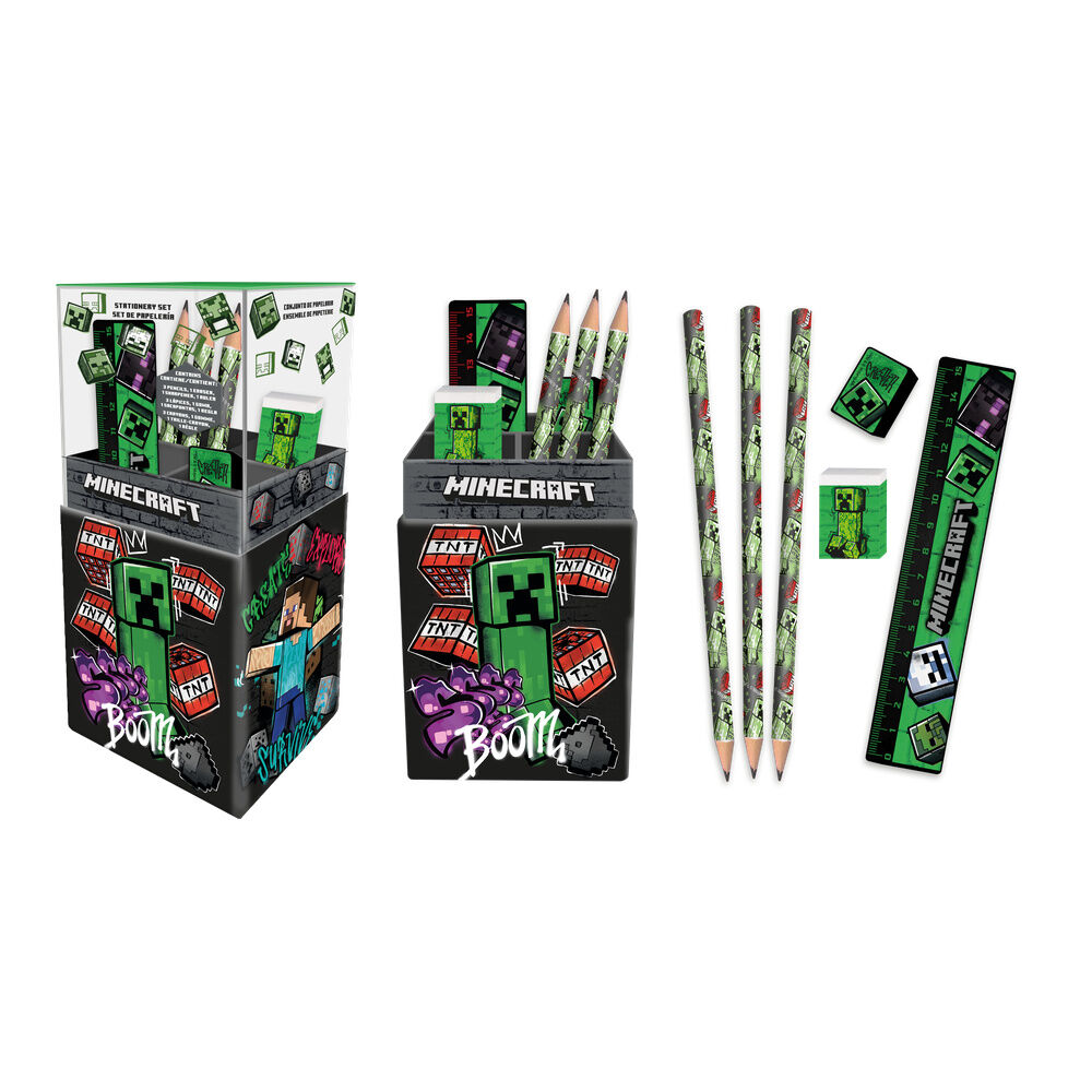 set papeleria portalapices minecraft