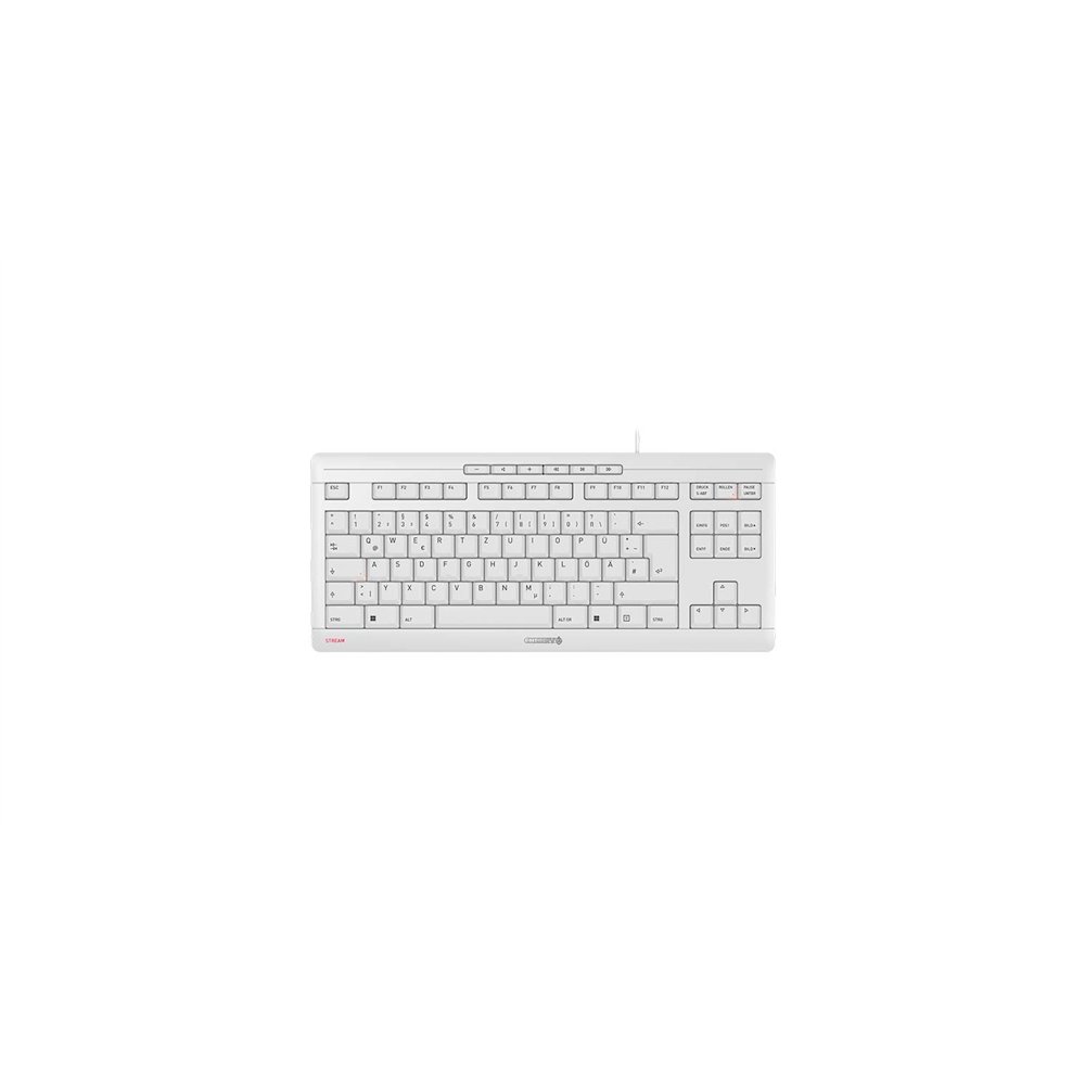 cherry stream keyboard tkl teclado universal usb qwertz alemán blanco