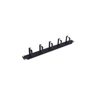 equip panel de gestión de cables de 19" 1u con 5 soportes de metal, negro
