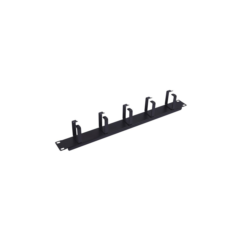 equip panel de gestión de cables de 19" 1u con 5 soportes de metal, negro