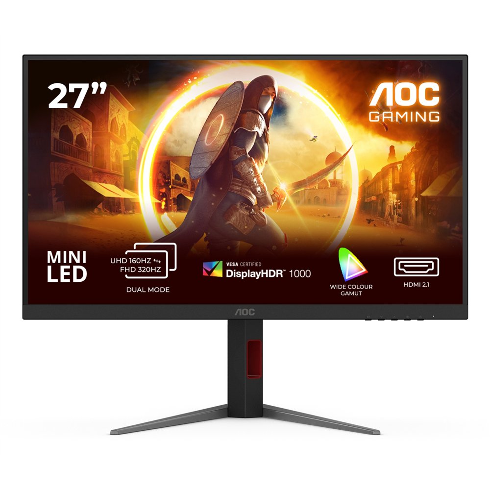 aoc g4 u27g4xm pantalla para pc 68,6 cm (27") 3840 x 2160 pixeles 4k ultra hd led negro, rojo