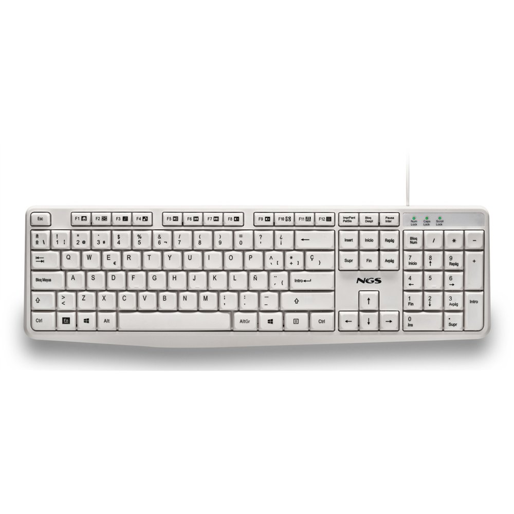 ngs heritage teclado universal usb qwerty español blanco