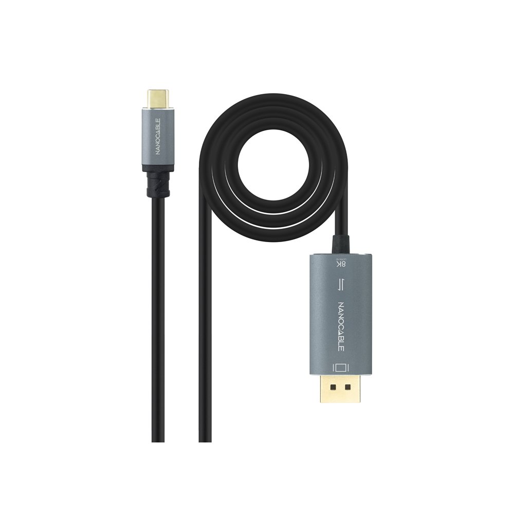 nanocable 10.15.5022 adaptador de cable de vídeo 2 m usb tipo c displayport negro