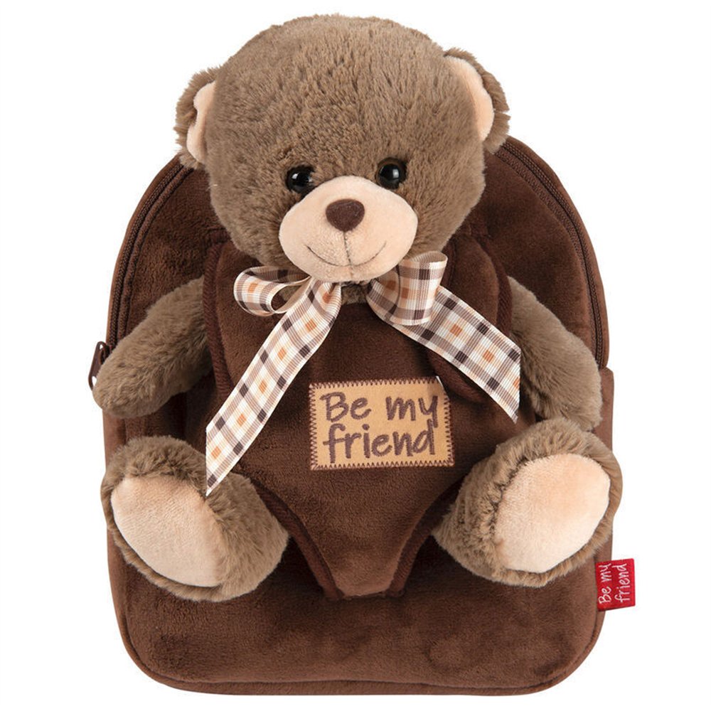 mochila + peluche oso tommy 26cm