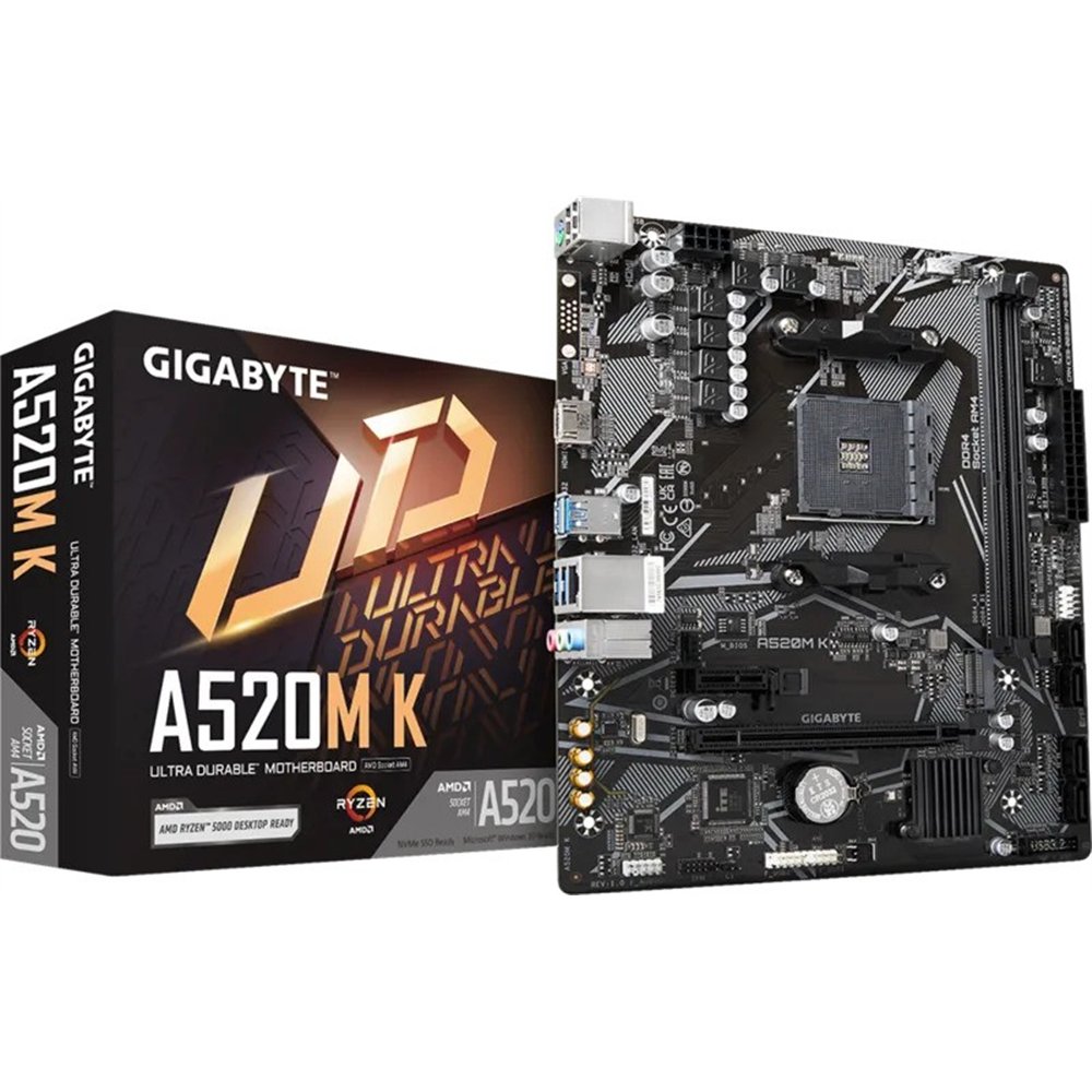 placa base gigabyte ga-a520m-k amd am4 hdmi + vga