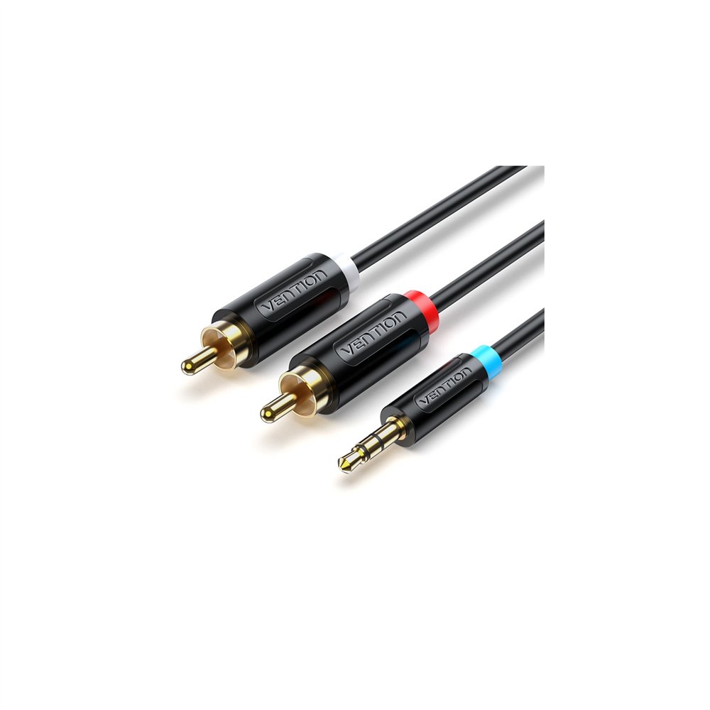 vention cable estéreo bclbf/ jack 3.5 macho - 2x rca macho/ 1m/ negro