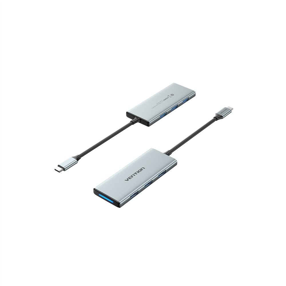 vention docking usb tipo-c tophb/ 1xhdmi/ 3xusb/ 1xlector tarjetas sd y microsd/ gris