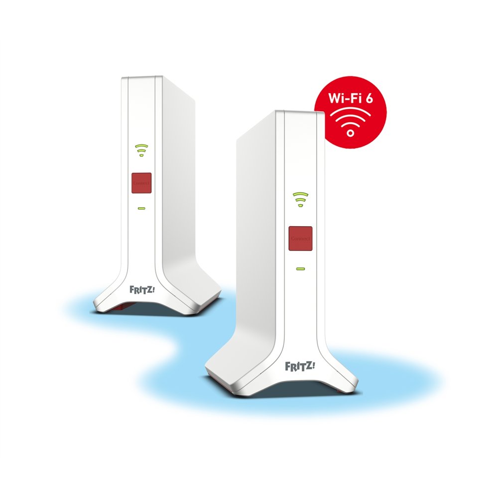 mesh set fritz! 4200 2-pack edition international doble banda (2,4 ghz / 5 ghz) wi-fi 6 (802.11ax) rojo, blanco 2x2/4x4