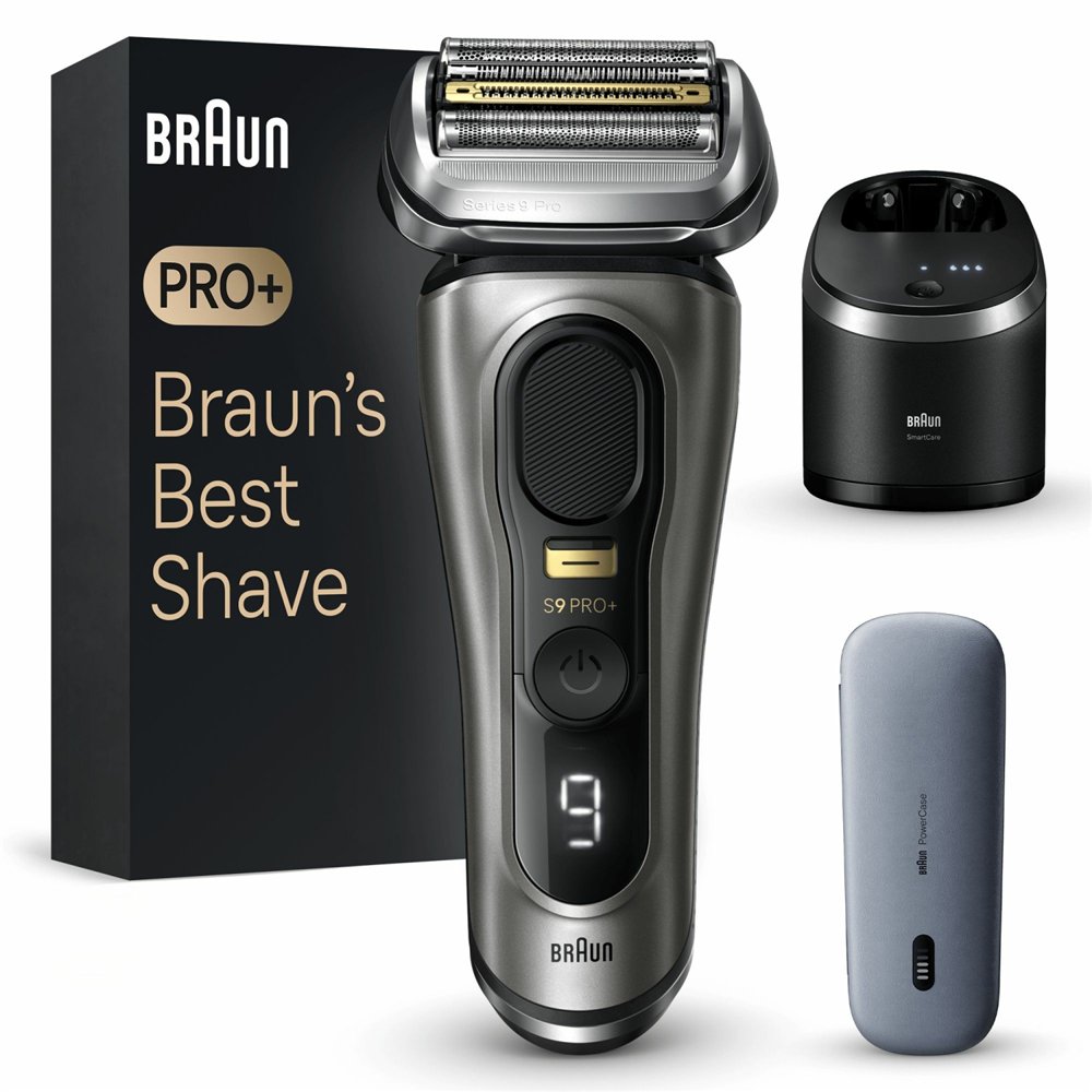 braun series 9 pro+ 9575cc wet & dry máquina de afeitar de láminas recortadora metálico