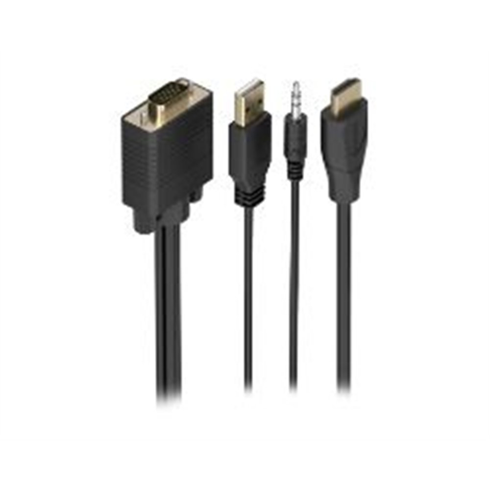 conversor aisens vga+usb-a+3.5mm a hdmi 1m (a115-1007)