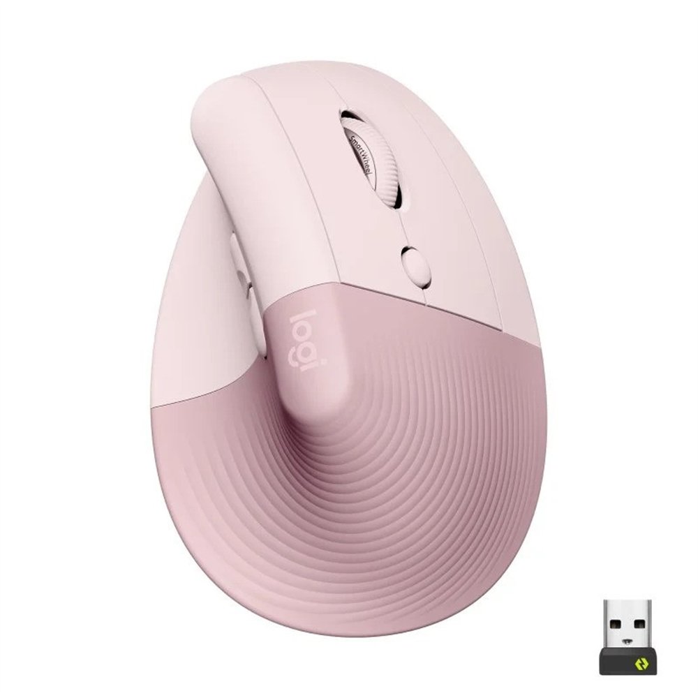 raton logitech lift vertical wireless ergonomic 4000dpi 5 botones rose