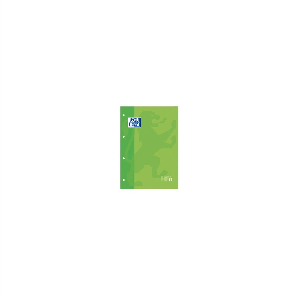 recambio oxford classic cuaderno a4 a4+ 80 hojas 90 gramos 4 taladros cuadricula 5x5 enmarcado verde manzana 400123674