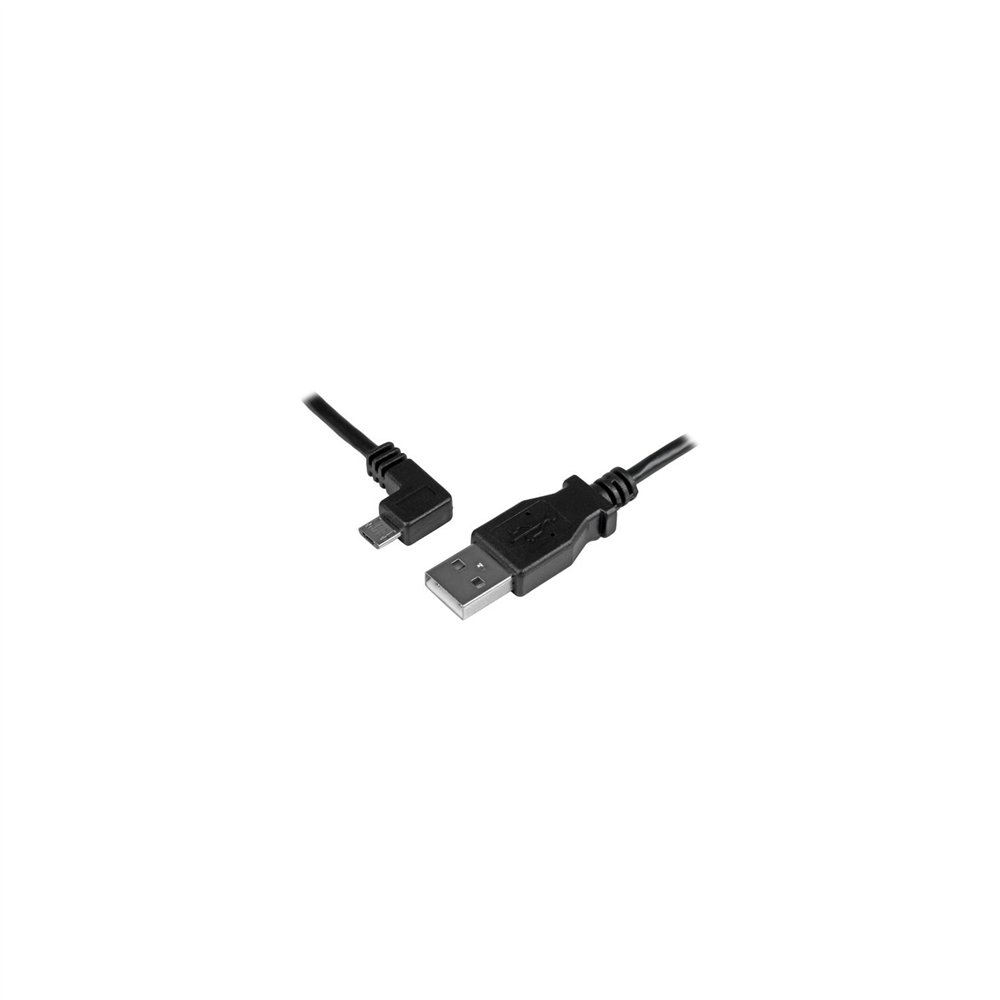 startech.com cable usb 2.0 de 1m usb a macho a micro usb b macho con conector acodado a la izquierda - cable de carga y sincroni