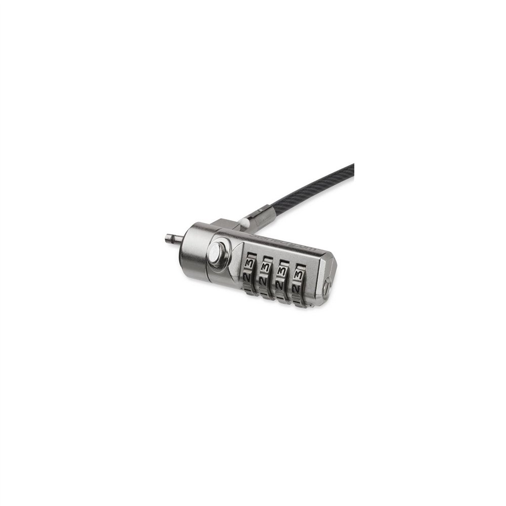 startech.com cable de seguridad para portatil con bisagra giratoria con candado de combinacion de 4 digitos negro plata ltlock4d