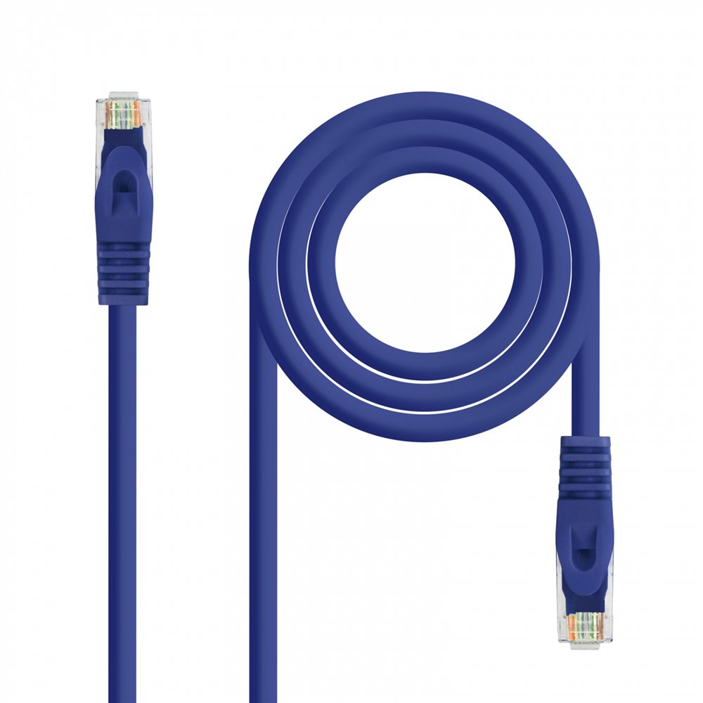 nanocable cable red latiguillo rj45 lszh cat.6a utp awg24, azul, 25 cm