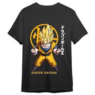 camiseta goku super saiyan kanji dragon ball z adulto
