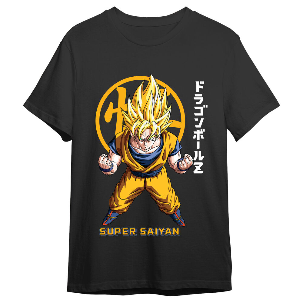 camiseta goku super saiyan kanji dragon ball z adulto
