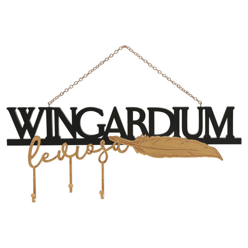 letrero madera wingardium harry potter