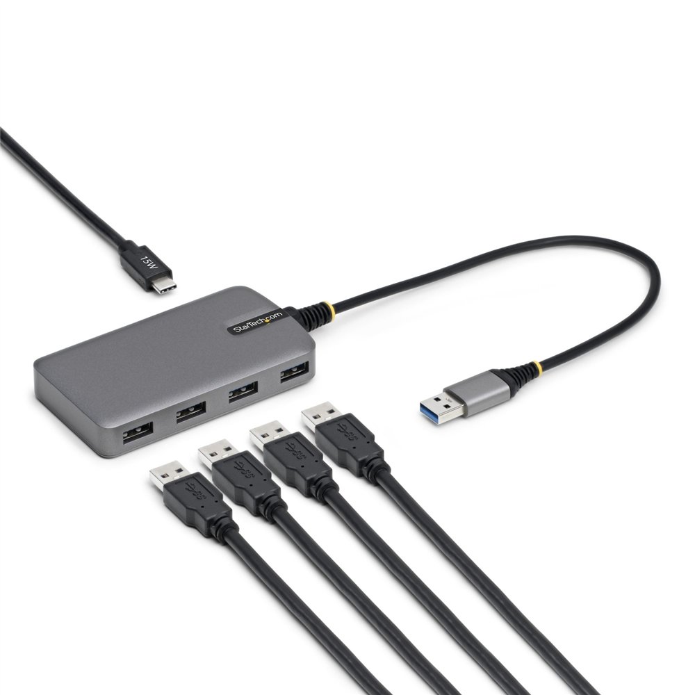 startech.com 5g4ac-usb-a-hub hub de interfaz usb 3.2 gen 1 (3.1 gen 1) type-a 5000 mbit/s gris