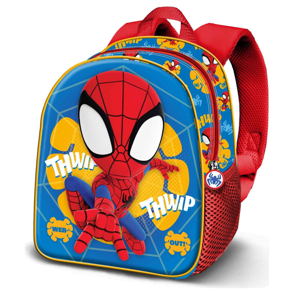 mochila 3d web out spiderman marvel 31cm