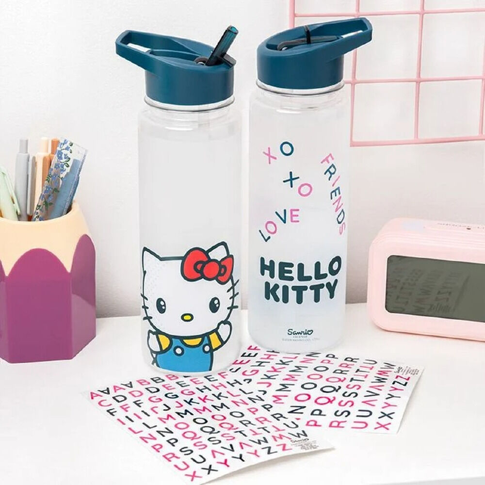 botella con pegatinas hello kitty 650ml