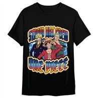 camiseta monkey d. luffy, roronoa zoro & sanji one piece adulto