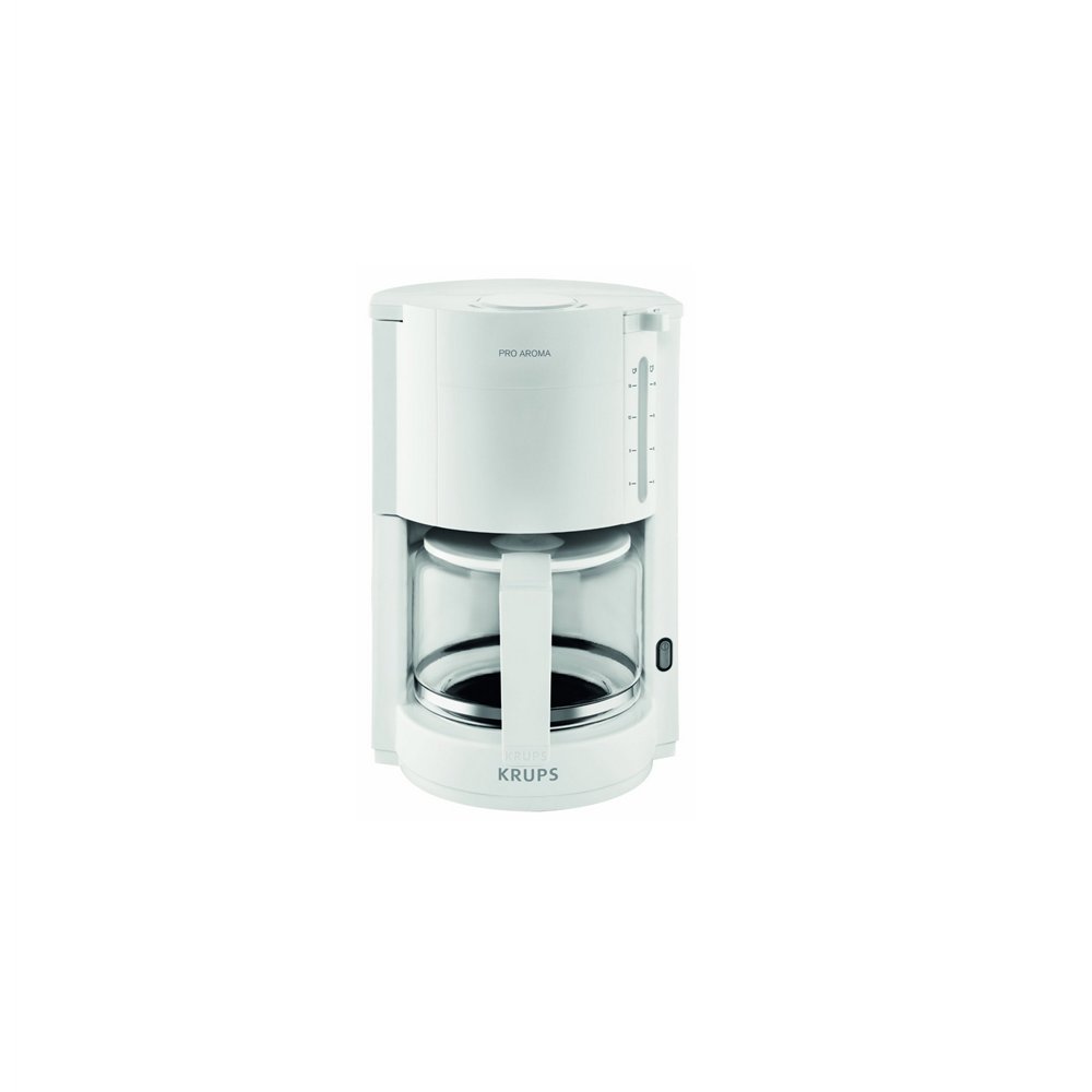cafetera electrica de filtro krups 10 tazas vidrio metal blanco f30901