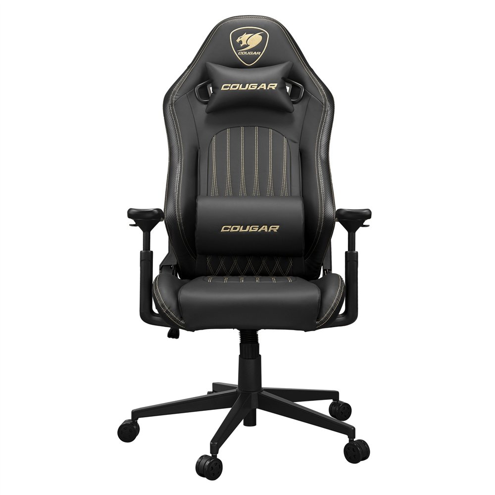 cougar gaming cgr-exp-rob silla para videojuegos de pc asiento acolchado tapizado negro, oro