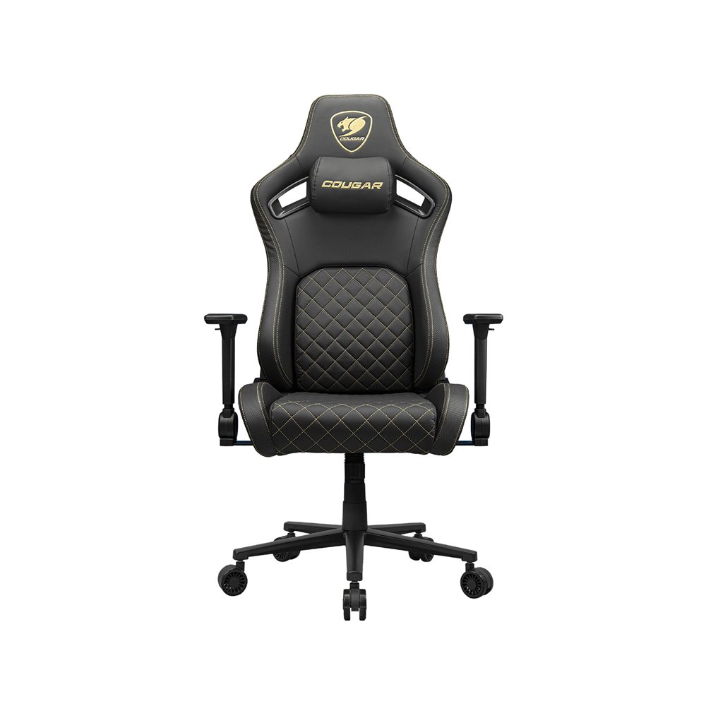 cougar gaming cgr-dfl-glb silla para videojuegos de pc asiento acolchado tapizado negro, oro