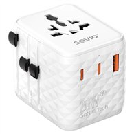 savio ap-08 adaptador e inversor de corriente 20 w blanco