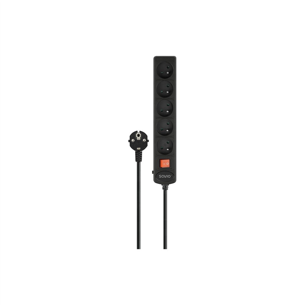 savio lz-18 base múltiple 5 m 5 salidas ac interior negro