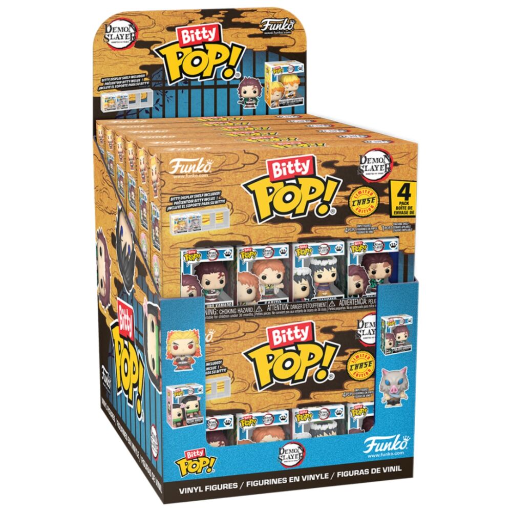 blister 4 figuras bitty pop demon slayer surtido