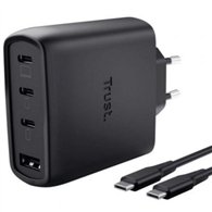 cargador trust maxo 3xusb-c 1xusb-a 65w + cable usb-c 2m black