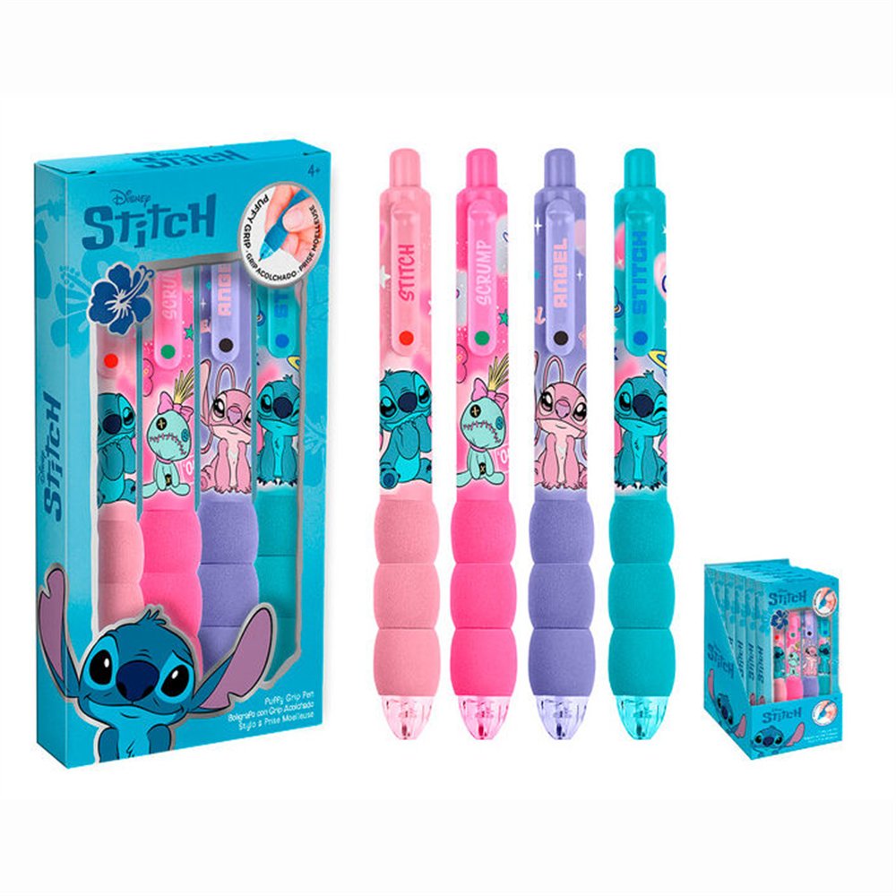 blister 4 boligrafos stitch disney