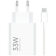 cargador de pared xiaomi combo 33w usb-a + cable white