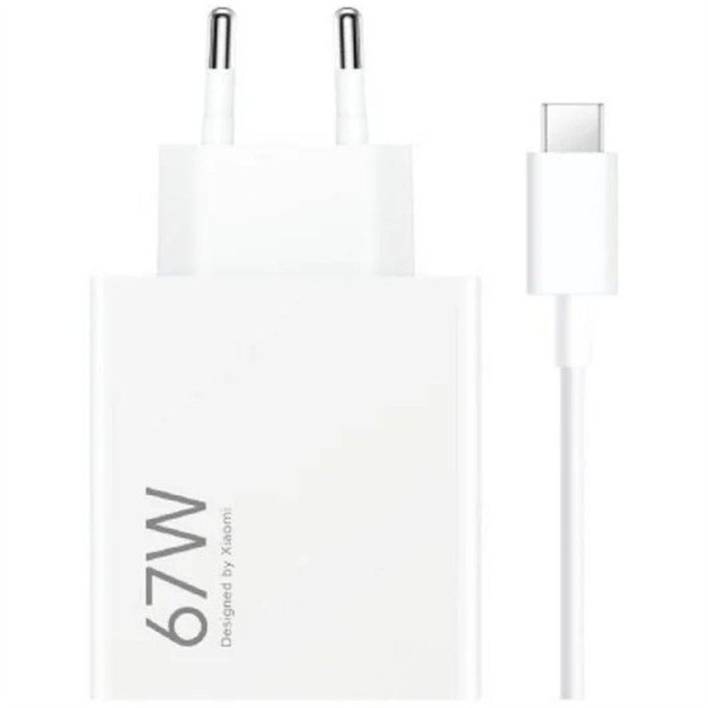 cargador de pared xiaomi hypercharge combo 67w usb-a + cable white
