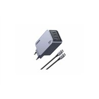 ugreen nexode pro eu 3-port gan pd fast charger with usb-c cable universal negro, gris corriente alterna carga rápida interior