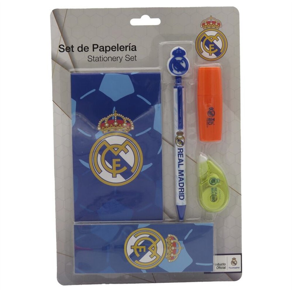 set papeleria real madrid 5pzs