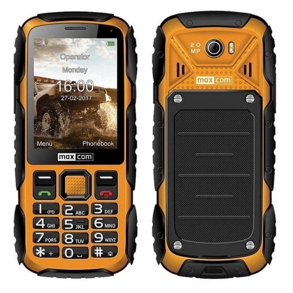 smartphone maxcom mm920l 2.8 2g/ip67 2mpx rugerizado yellow/black
