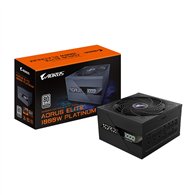 gigabyte aorus elite p1000w ice fuente de alimentación - pcie 5.0, 80 plus platinum, diseño completamente modular, ventilador de