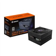 gigabyte aorus elite p1000w ice fuente de alimentación - pcie 5.0, 80 plus platinum, diseño completamente modular, ventilador de