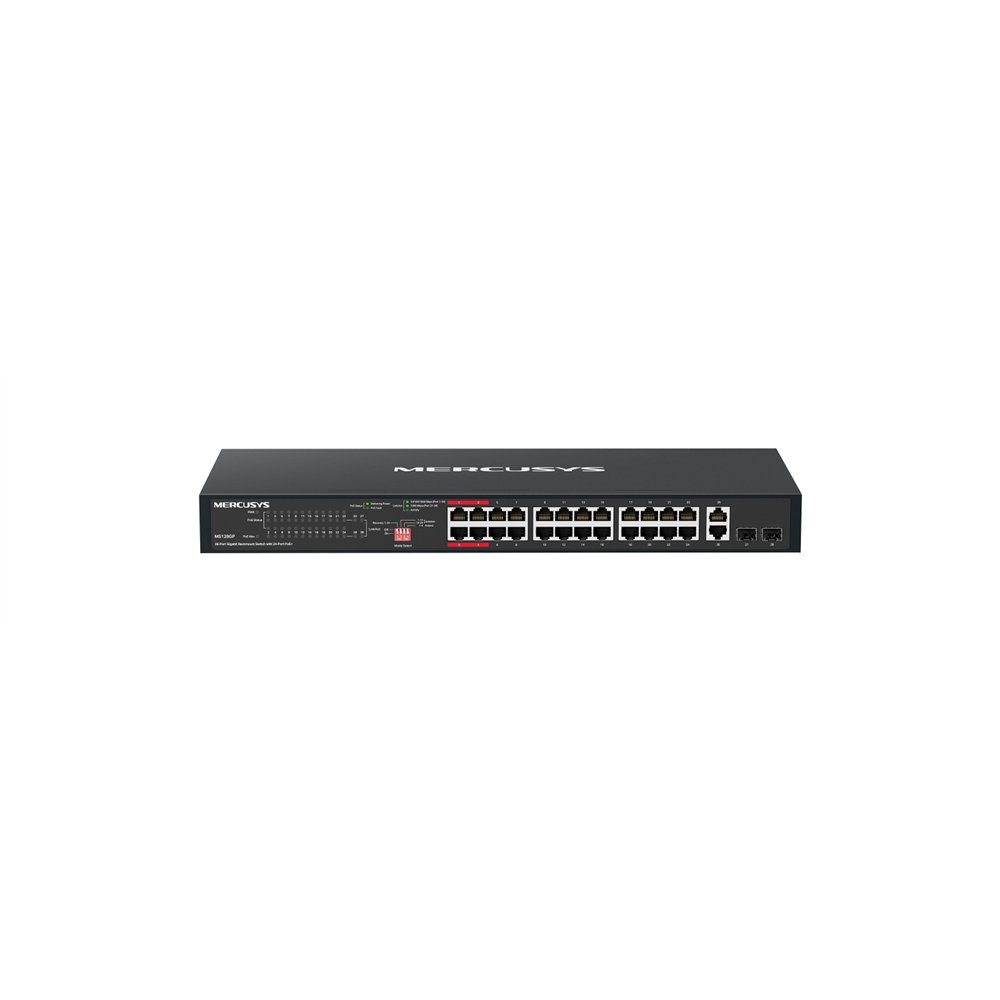 mercusys ms128gp switch gigabit ethernet (10/100/1000) energía sobre ethernet (poe) 1u negro