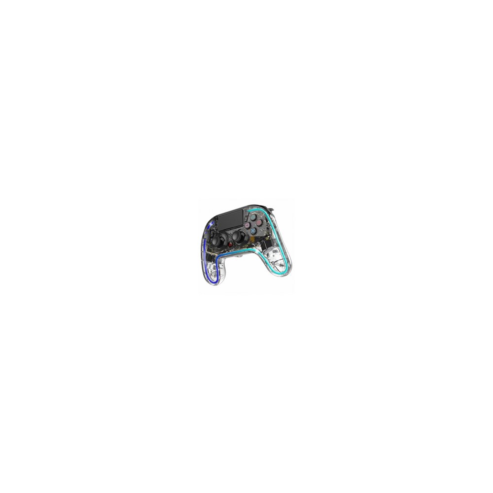 spirit of gamer neon bluetooth transparente gamepad analógico playstation 4, playstation 3