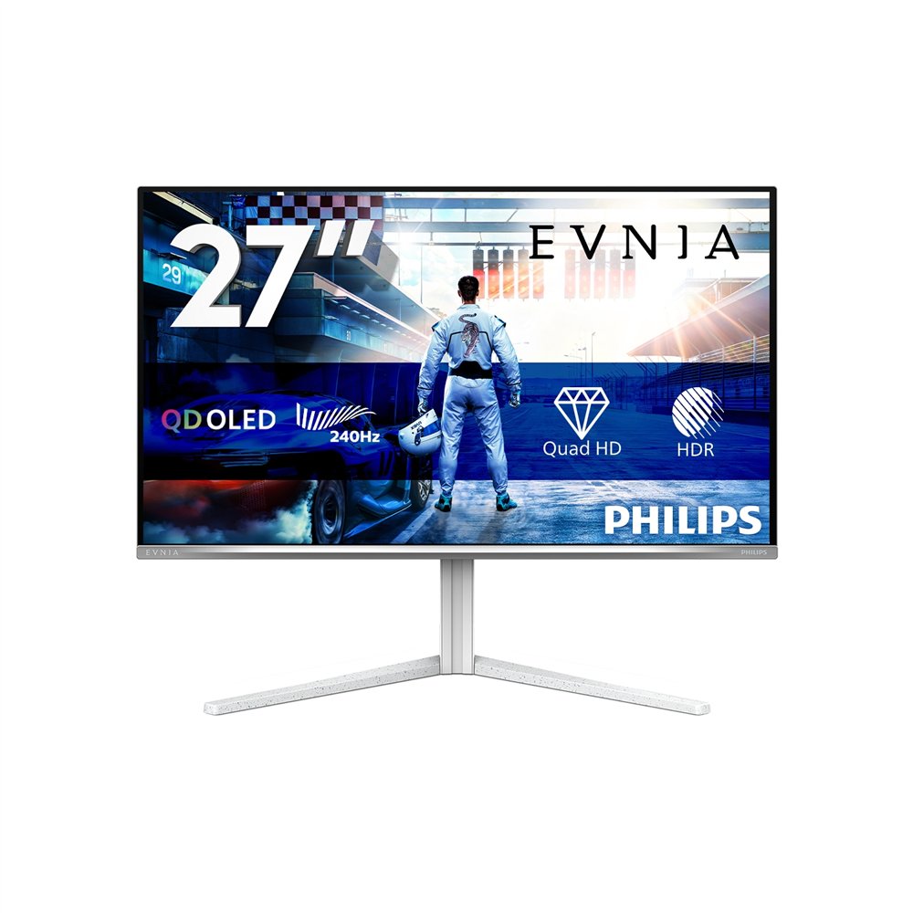 philips evnia 6000 27m2n6501l/00 pantalla para pc 67,3 cm (26.5") 2560 x 1440 pixeles quad hd qd-oled blanco