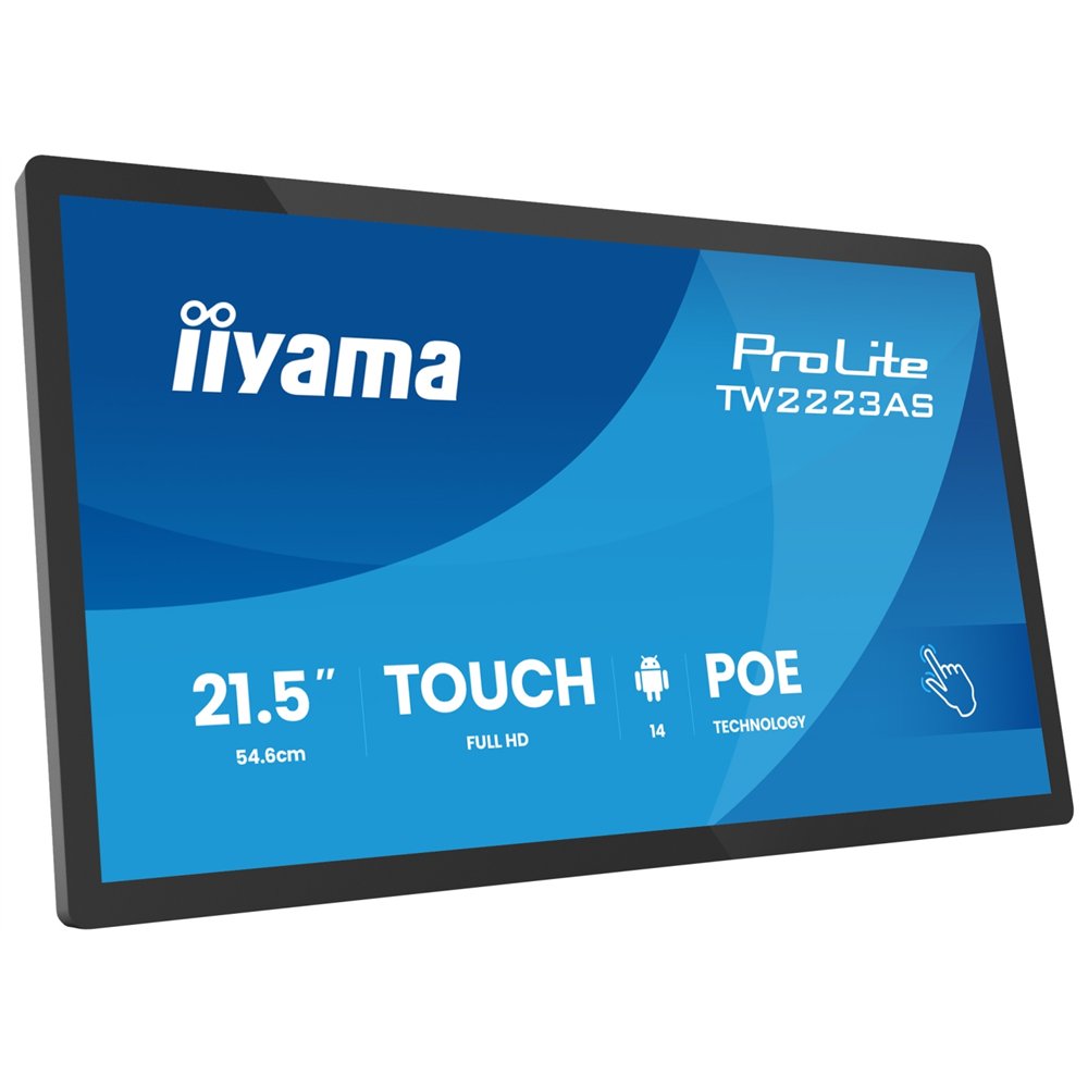 iiyama tw2223as-b3p pantalla de señalización panel plano interactivo 54,6 cm (21.5") wifi 450 cd / m² full hd negro pantalla tác