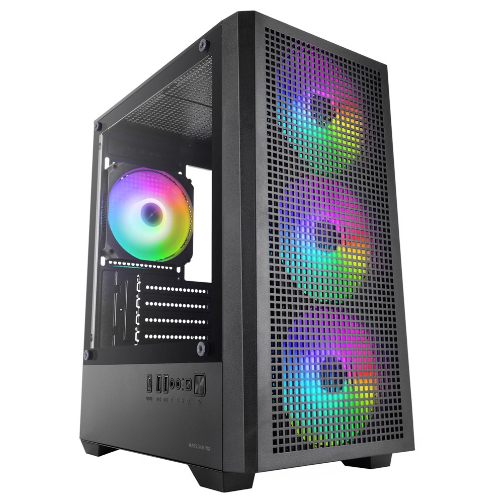 mars gaming mcvector carcasa de ordenador mini tower negro