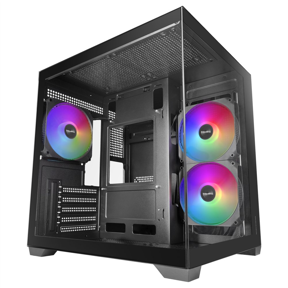 mars gaming mcview3 carcasa de ordenador mini tower negro